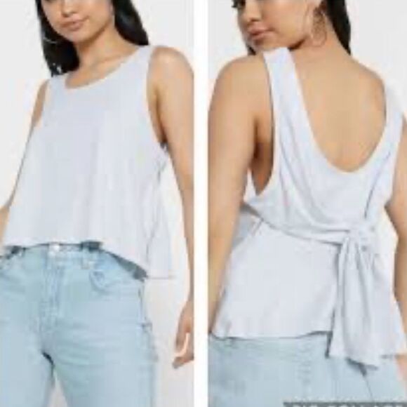 𝅺Topshop Tie Back tank Top sleeveless Heather Grey - Picture 10 of 10